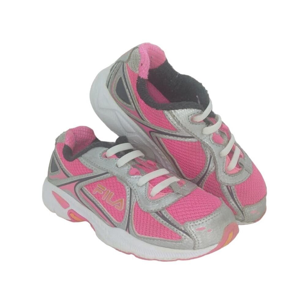 FILA Girls Pink & Silver Running Sneakers - Size: 1